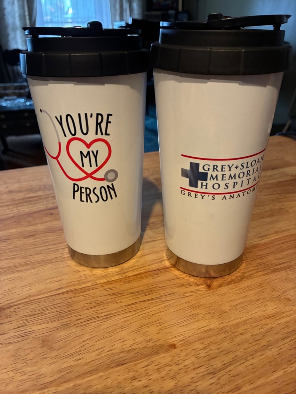 Grey's Anatomy 'You're My Person' Stainless Travel Mugs - White & Black